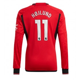 Manchester United Rasmus Hojlund #11 Hemmakläder 2023-24 Långärmad